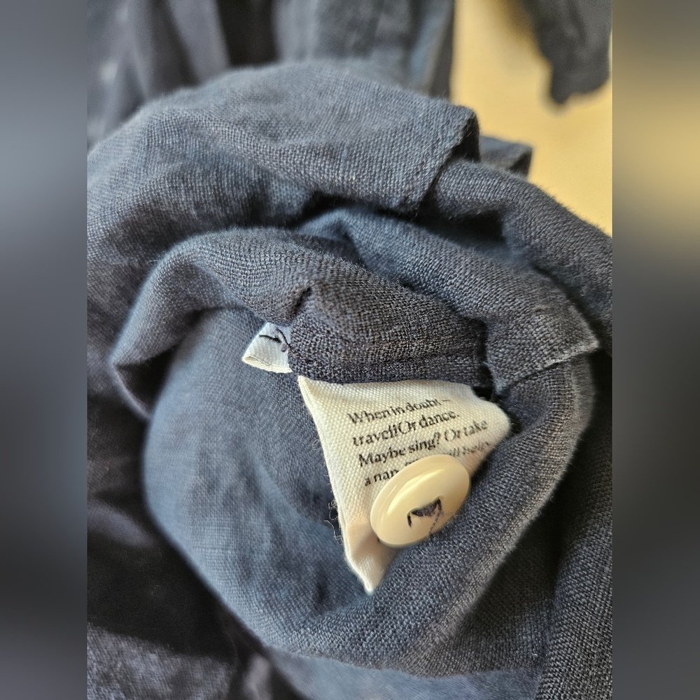 Sleeper 100% linen navy lounge dress - Picture 10 of 13